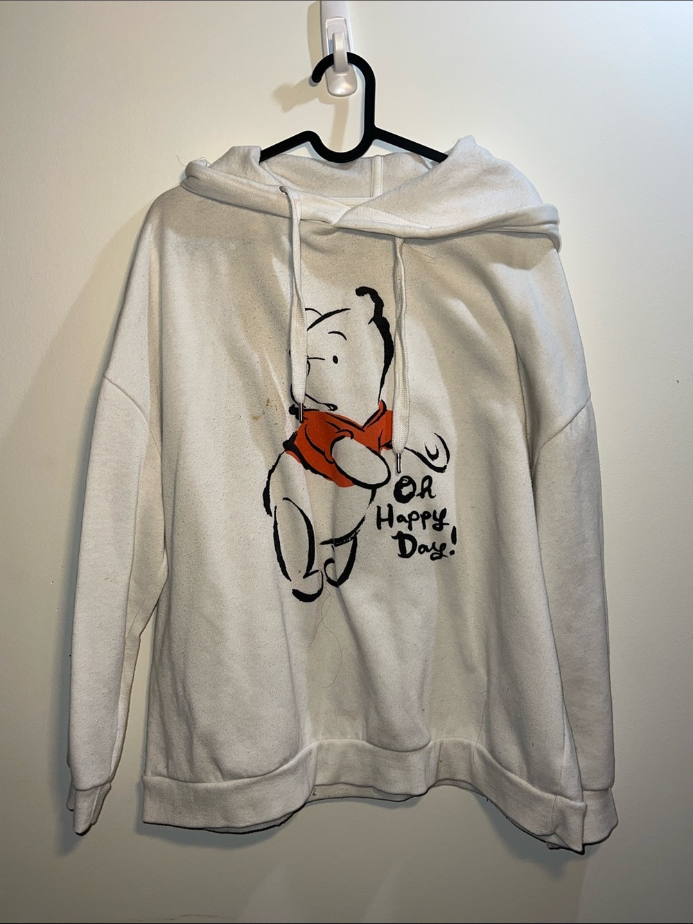 Disney White Hoodie with Black Graphic